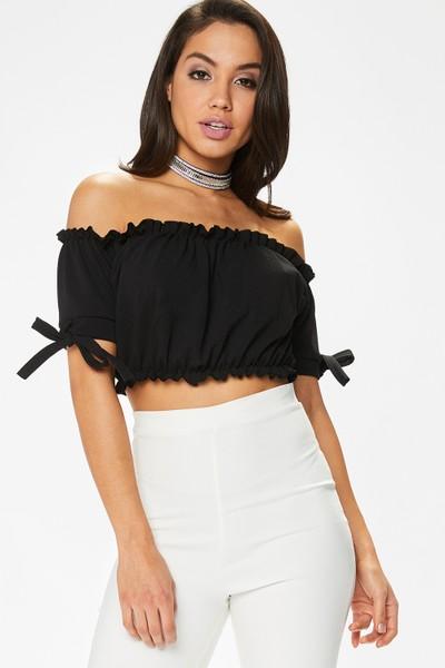 ruched bardot top