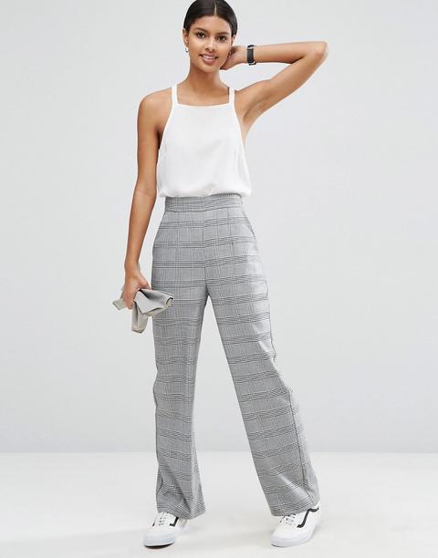 Pantalones Con Estampado A Cuadros De Asos