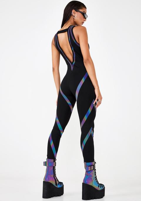 Strobelight Seduction Reflective Catsuit