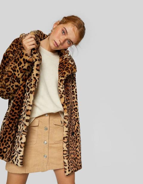 Cappotto Pelo Leopardato Beige