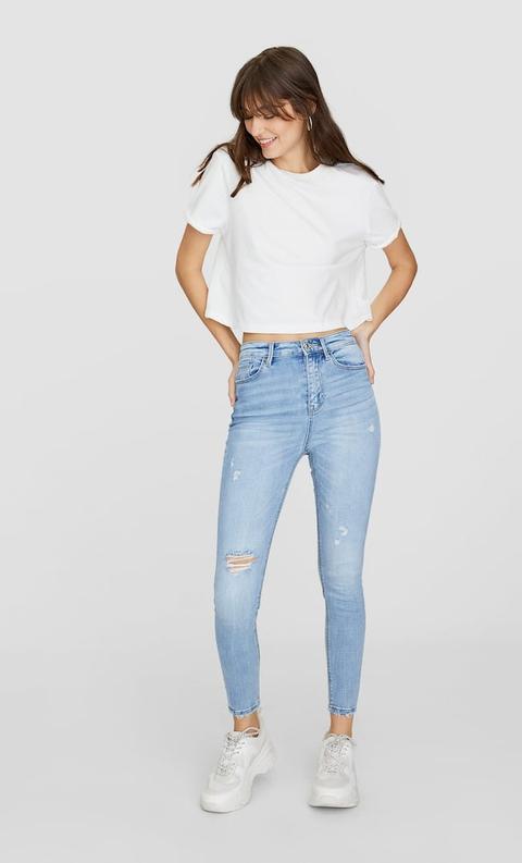 Jeans Skinny A Vita Super Alta Jeans