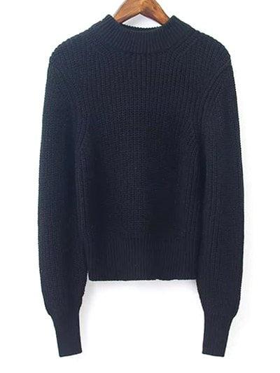 Lanterna Manica Mock Neck Sweater Ritagliata