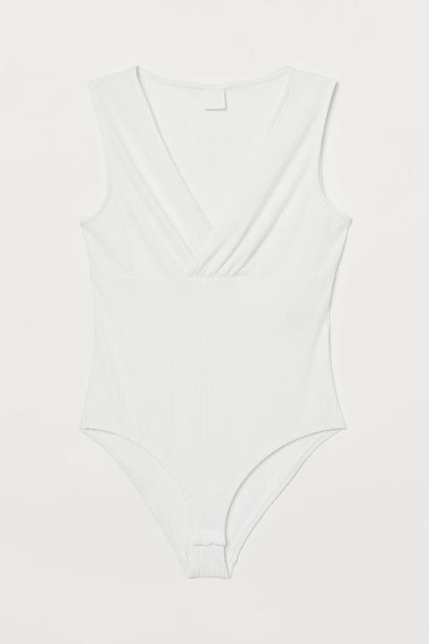 Body Mit V-ausschnitt - White - Damen