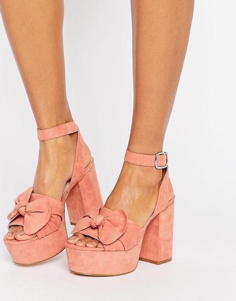 Sandalias De Plataforma Con Lazo Halo De Asos