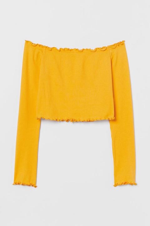 H & M - Top A Spalle Scoperte - Giallo