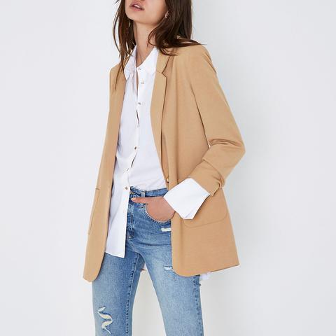 Langer Blazer In Camel From River Island On 21 Buttons