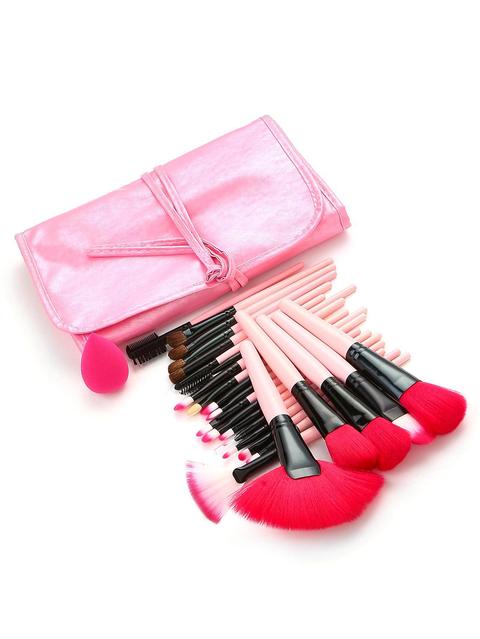 Pennello Da Trucco Professionale 24 Pezzi Con Borsa Di Pu
