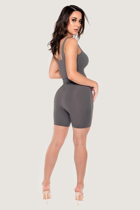 Cameryn High Waisted Bike Short - Charcoal