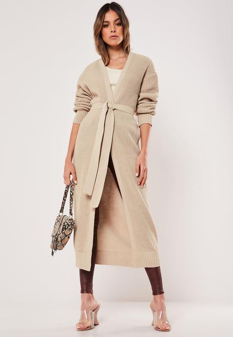 Long Cardigan Sable Tricoté
