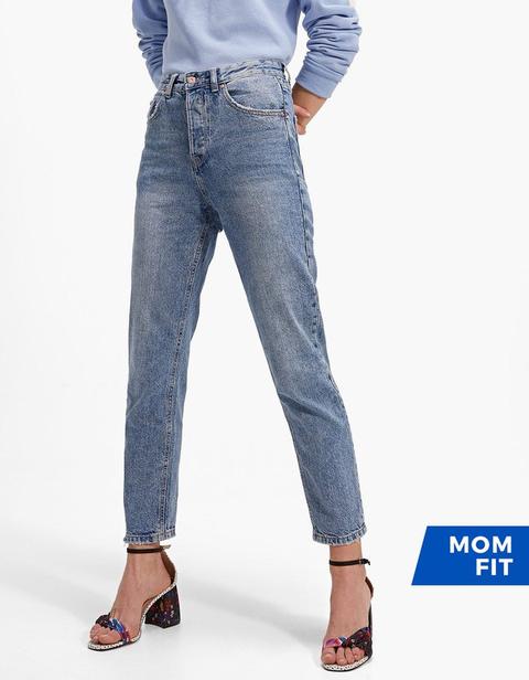 Mom Fit Basic Jeans Medio