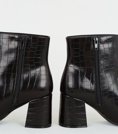 new look black croc boots