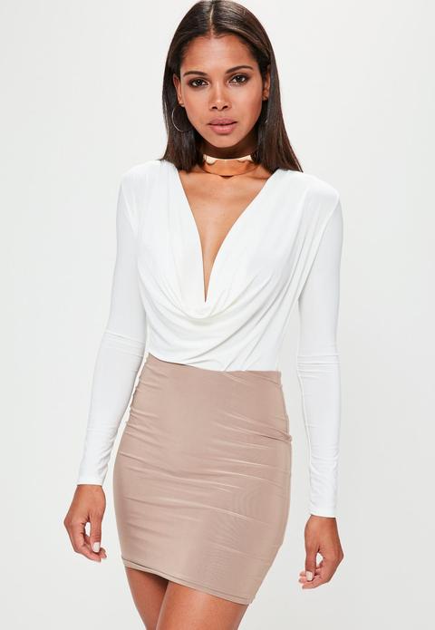 Body Con Escote Holgado Blanco