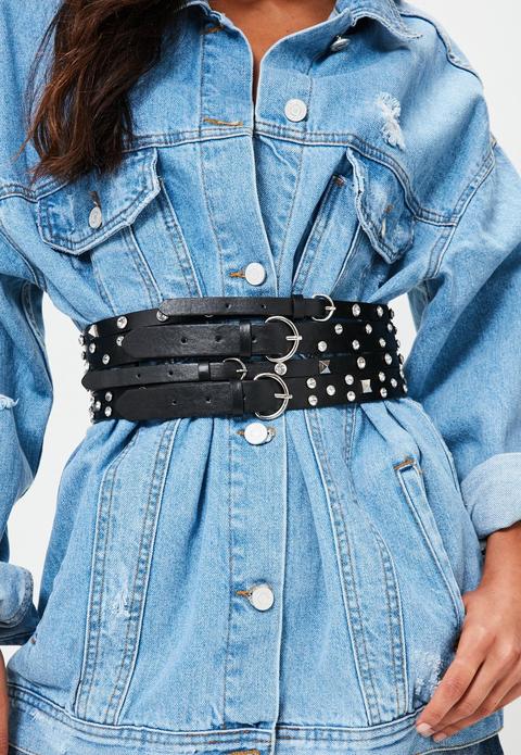 Black Jewelled Waist Belt