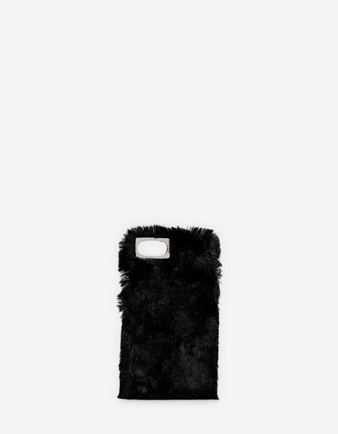 Cover Telefono Pelliccia Sintetica Iphone 6/7 Nero