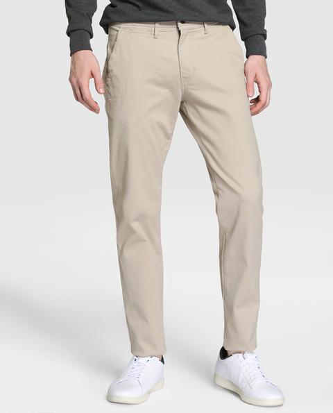 Chino De Hombre Básico Slim Beige