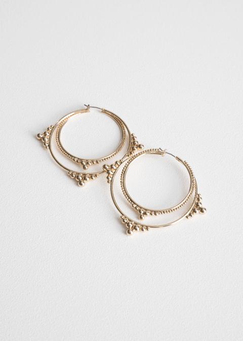 Ball Stud Hoop Earrings