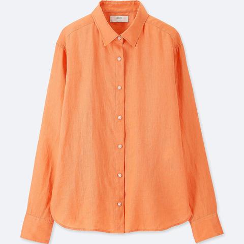 Women Linen Long Sleeved Shirt