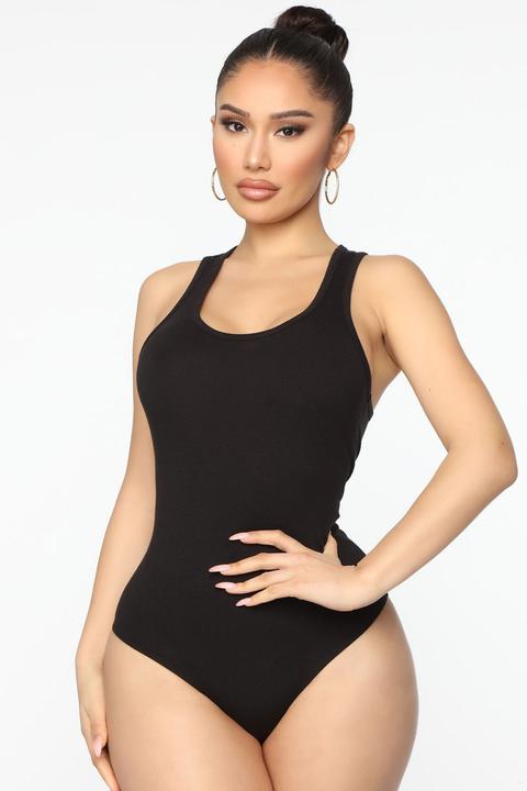 Divine Basic Tank Bodysuit - Black