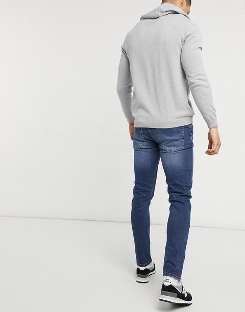 Burton Menswear Jeans In Mid Wash Blue