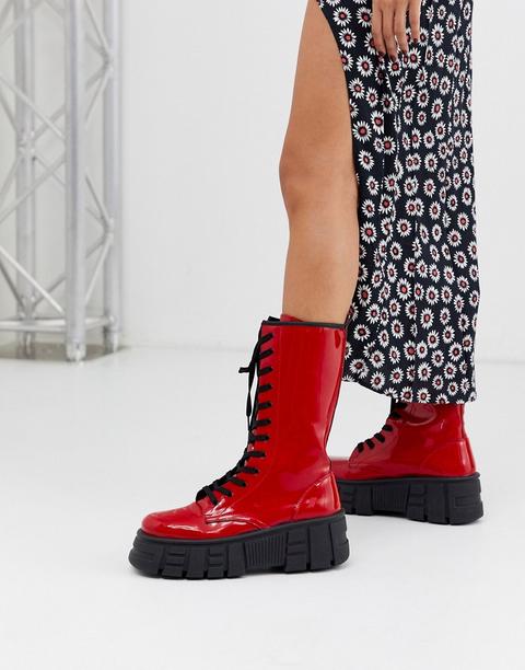 athens chunky lace up boots