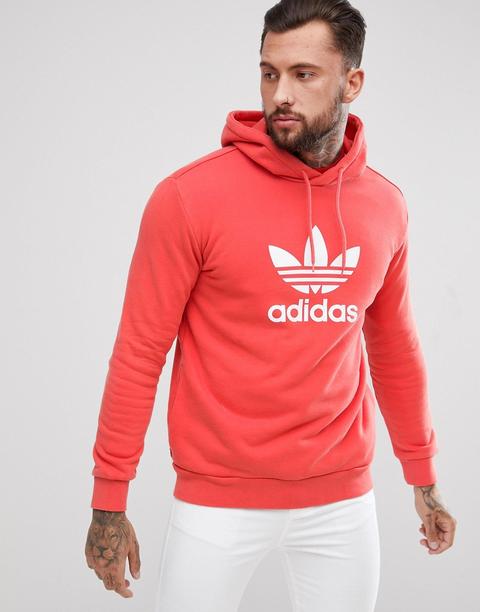 Sudadera Con Capucha Y Logo De Trébol En Rojo Cx1899 Adicolor De Adidas Originals