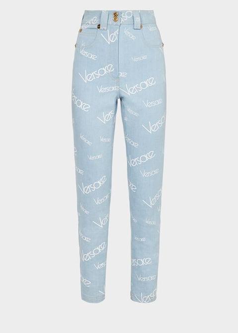 Jeans Logomania A Vita Alta