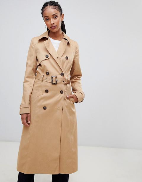 Asos Design - Trench Classico Lungo - Pietra