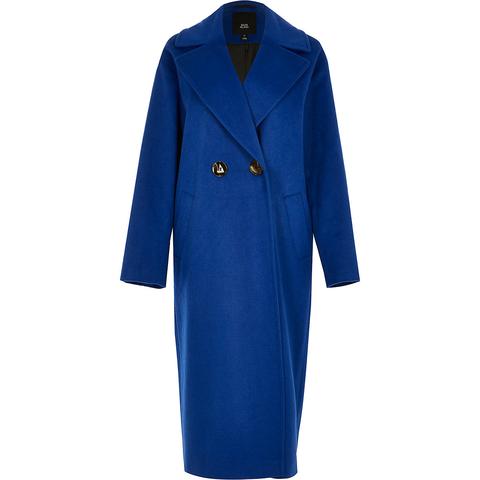 river island blue slouch coat