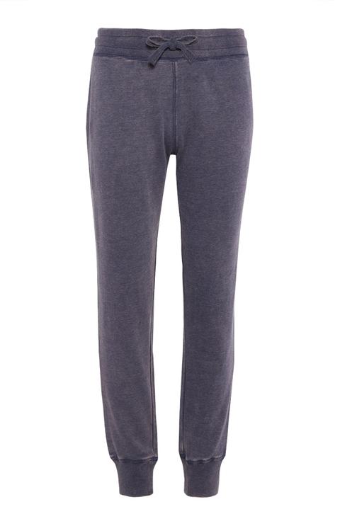 Navy Skinny Acid Wash Jogger