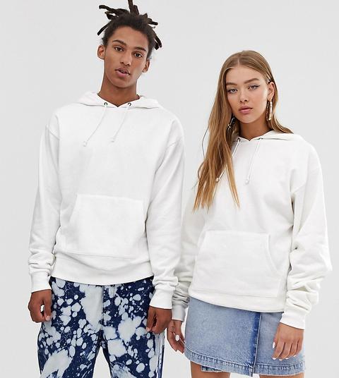 Sudadera Con Capucha Blanca Unisex De Collusion-blanco