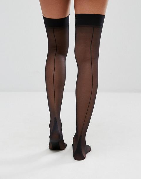 Jonathan Aston Backseam And Heel Stockings-black