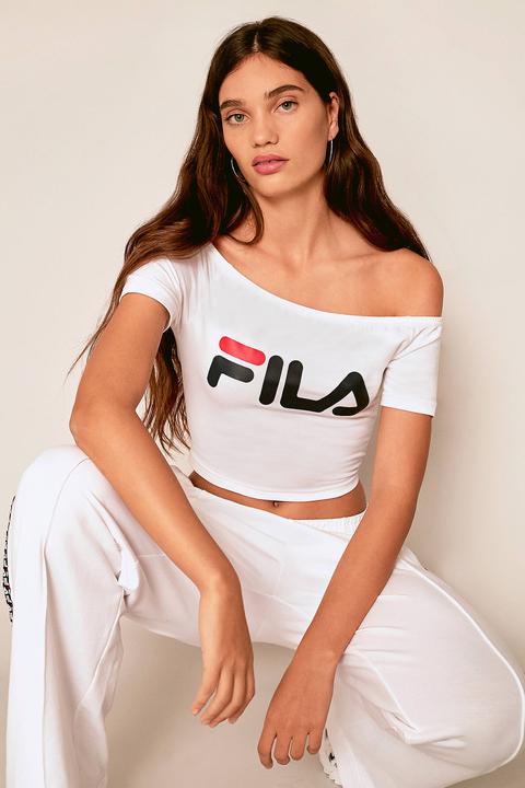 Fila Skipper White Bardot Top - Womens L