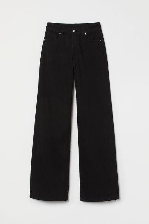 Pantalón Amplio De Sarga - Negro