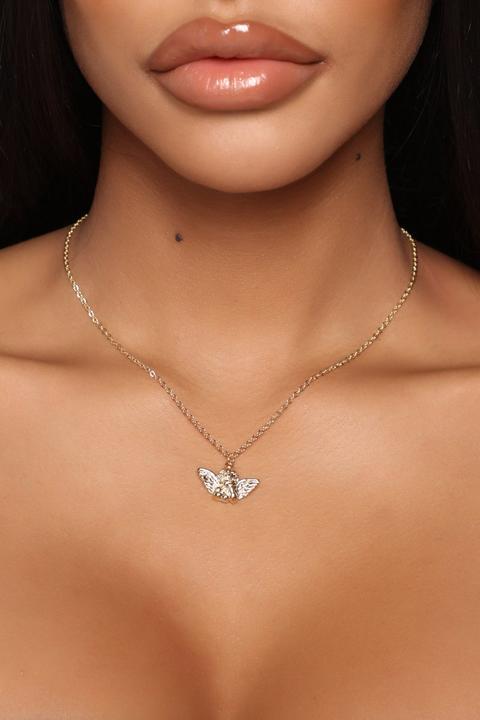 Angel On My Shoulder Necklace - Gold