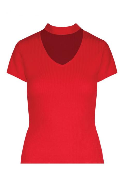 T-shirt Rossa Con Cut Out