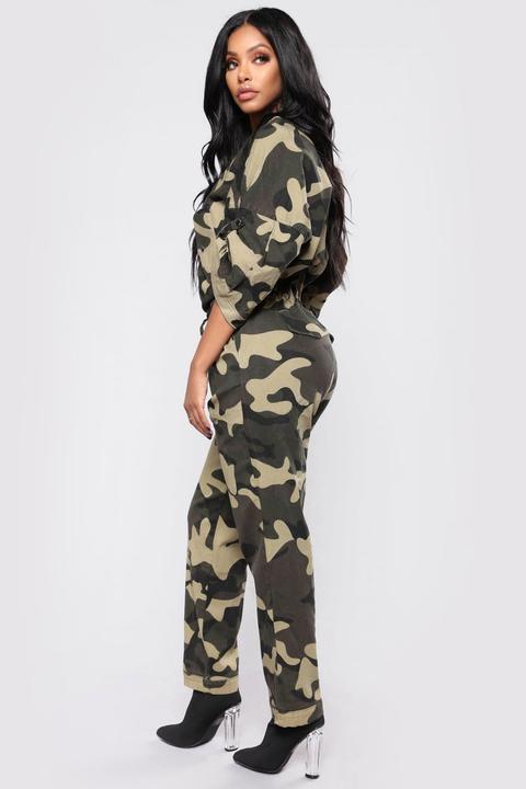 fashion nova army jumpsuit