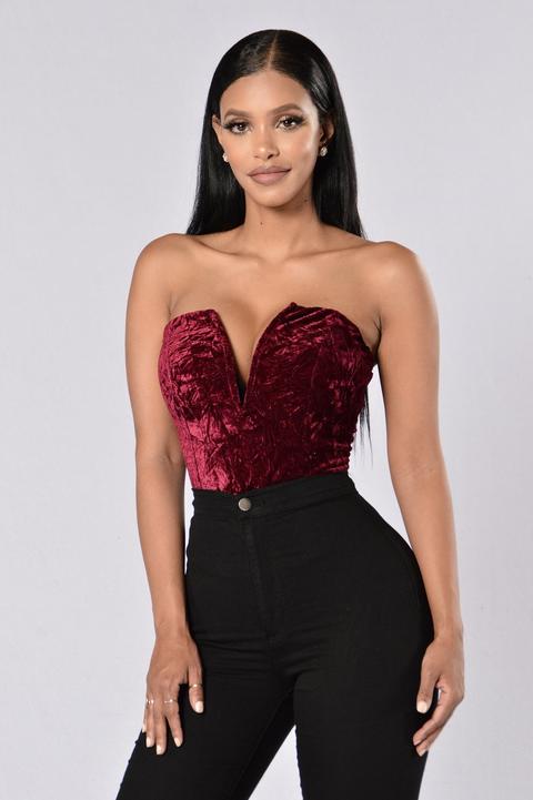 Holding Onto You Bodysuit - Burgundy