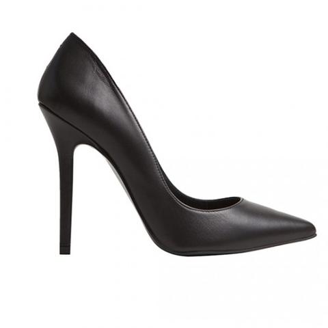 Stiletto Berta Piel Negra Tacón 10,5cm