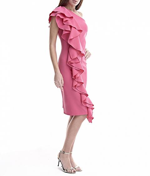 Vestido Asimetrico Volantes - Salmon