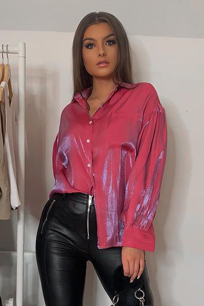 metallic shirt