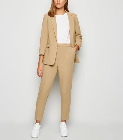 Camel Tapered Trousers New Look