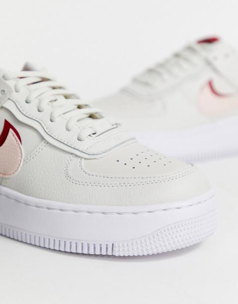 nike air force 1 shadow trainers in off white and pink