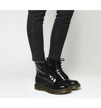 Dr. Martens 8 Eyelet Lace Up Boots Black Patent