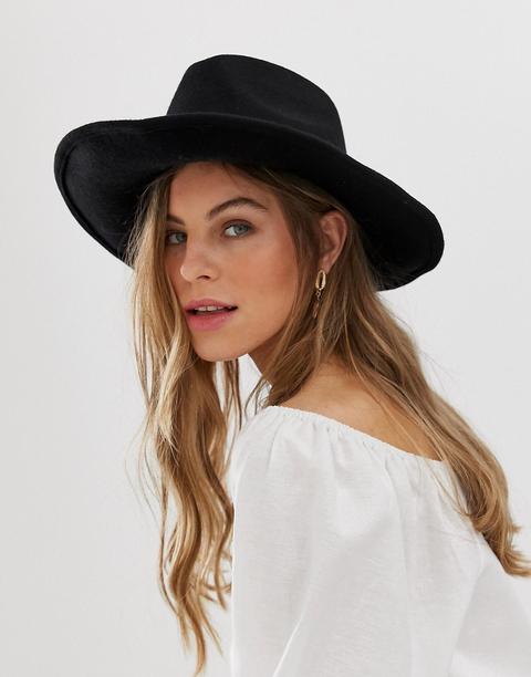 Sombrero Cowboy De Fieltro De Asos Design-negro