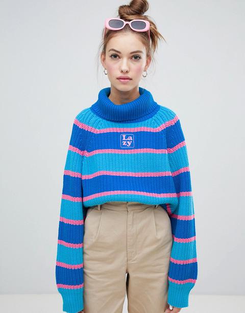 Jersey De Cuello Alto A Rayas De Lazy Oaf