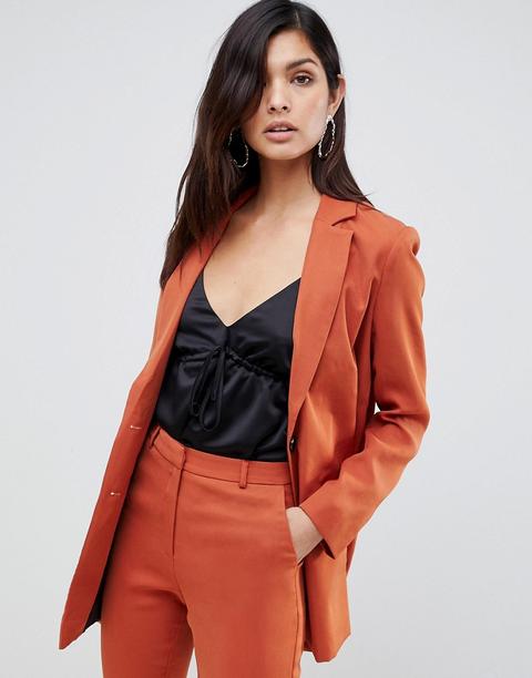 Asos Design - Blazer Lungo - Cuoio