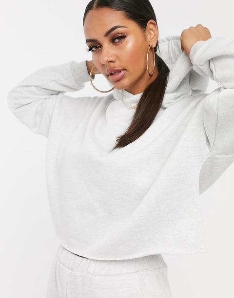 Asos Design Oversized Hoodie In White Marl - Gray