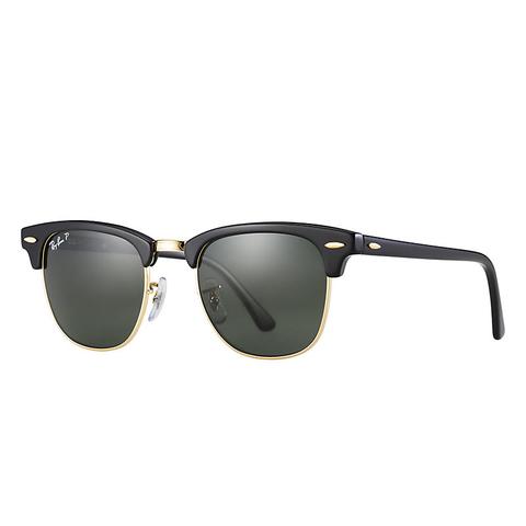 Clubmaster Classic Unisex Sunglasses Gläser: Grün Polarisierte, Frame: Schwarz