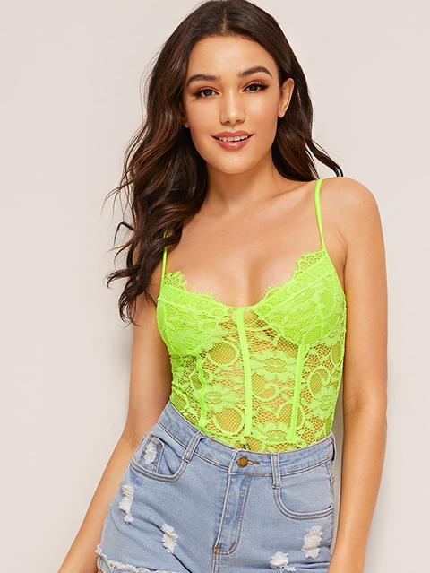 Body Teddy In Neon Con Pizzo