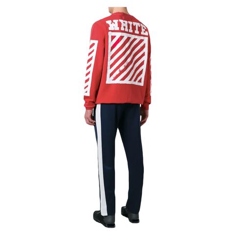 ressource Joseph Banks Kompliment Off White Red Sweatshirt – Striped Logo Print from Pyrex on 21 Buttons